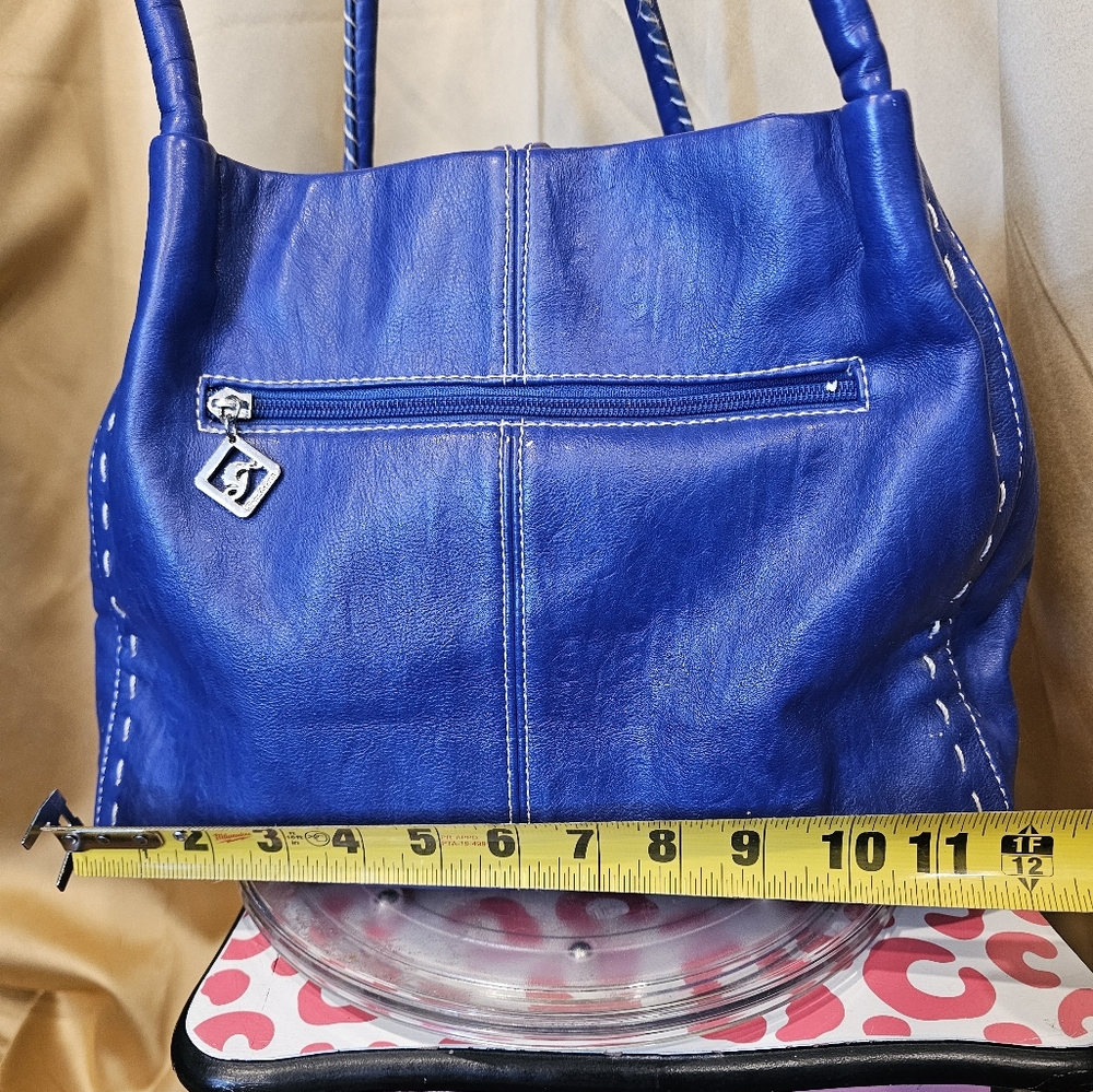 C Tom and Eva Purse Vegan Blue Leather large NWT shoulder bag w/ button closure - Picture 8 of 13